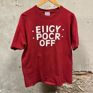 Vintage Y2K Comedy Foldable F Off Red Short Sleeve Tee Hanes Tag Large L Cotton